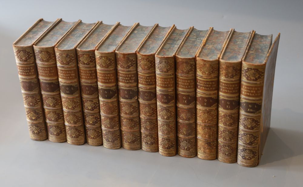 Froude, James Anthony - History of England, 12vols, 8vo, tree calf, the Cabinet edition, Longman, Green & Co, London, 1887